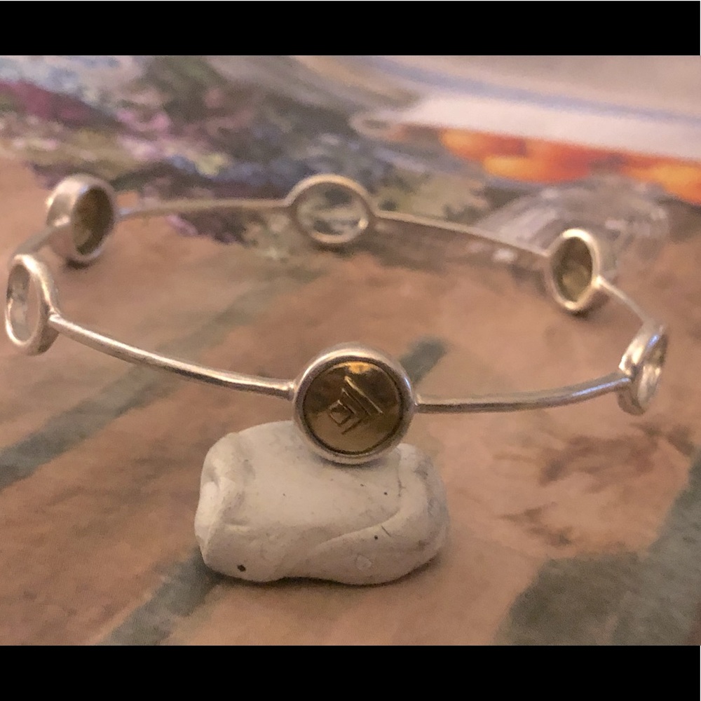 Silpada Sterling Silver and Brass Bangle Bracelet